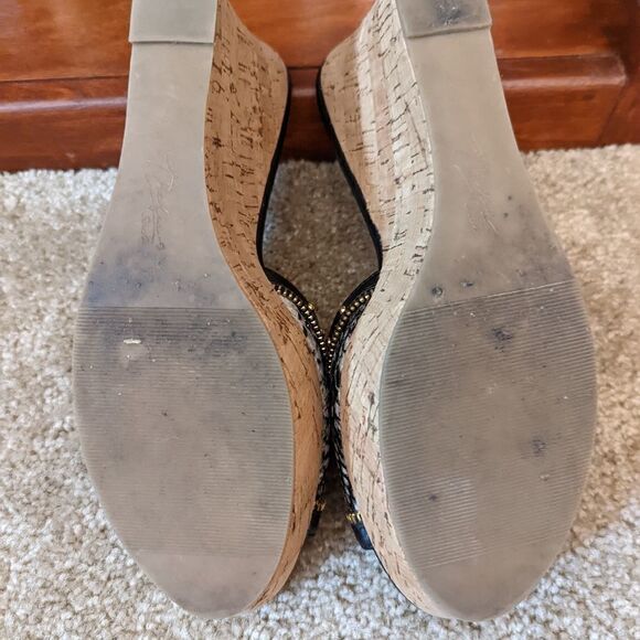 𝅺thalia sodi faux snakeskin slide wedges sz 7.5 euc - Picture 4 of 8